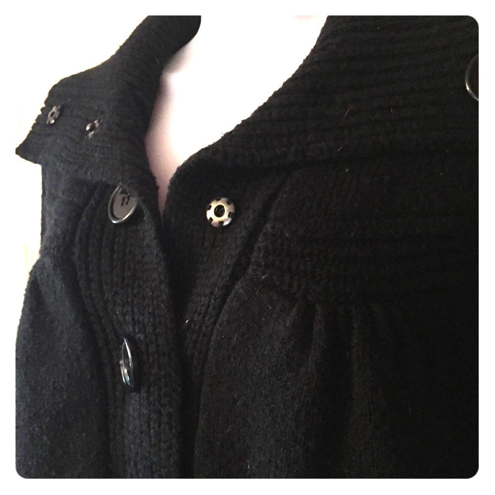H&M black snap button cardigan